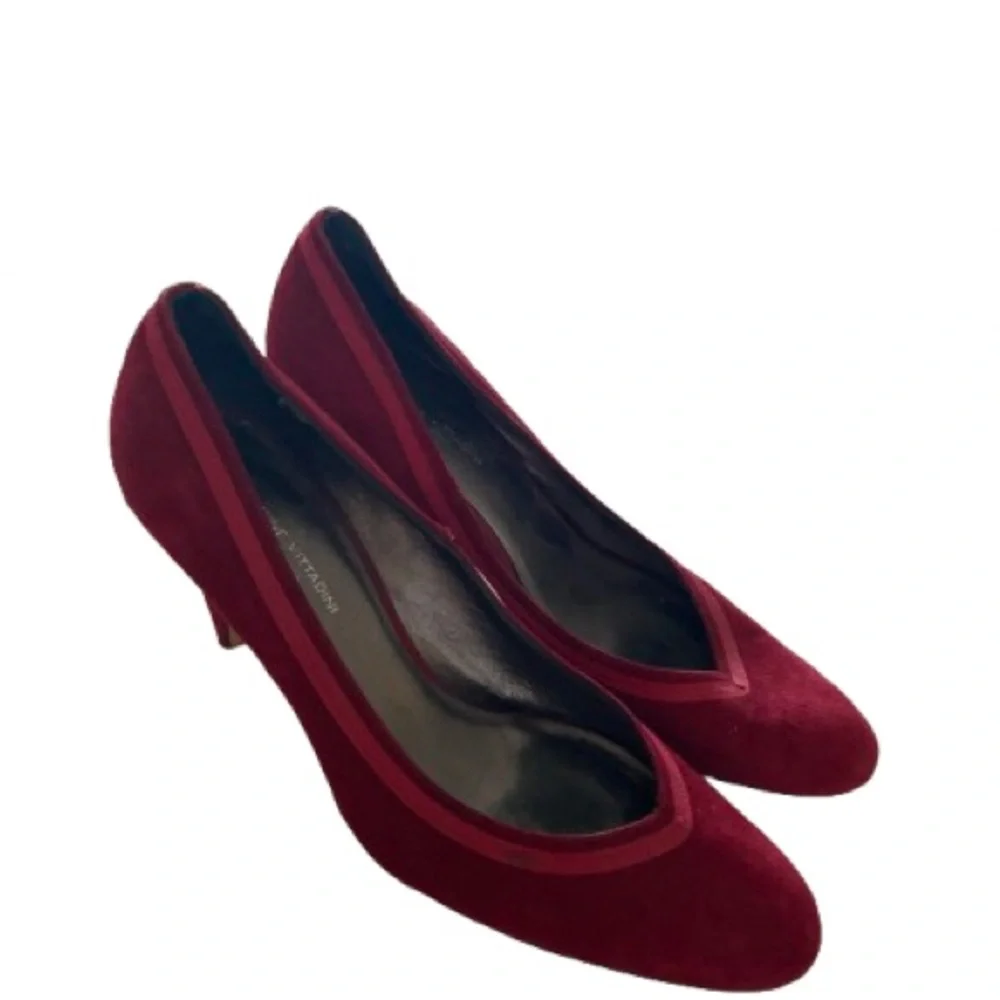 Adrienne Vittadini Red Suede Velvet Heels